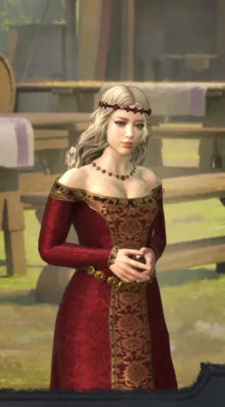 Third Valyrian AGOT character DNA preset in a red dress